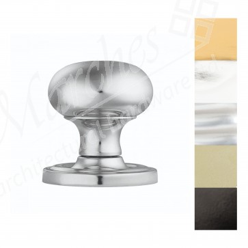 Mushroom Mortice Knob Concealed Fix Unsprung - Various Finishes