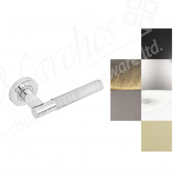 Insignia Linear Knurled Lever On Rose - Various Finishes (Zinc)
