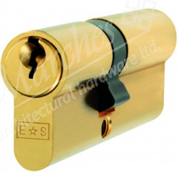 Double Euro Cylinder Keyed Alike - Polished Brass