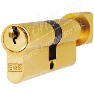 Thumbturn Euro Cylinder Key to Differ - Polished Brass