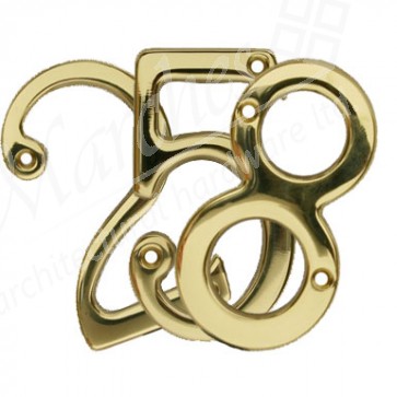 Numerals - Polished Brass - Various Numbers