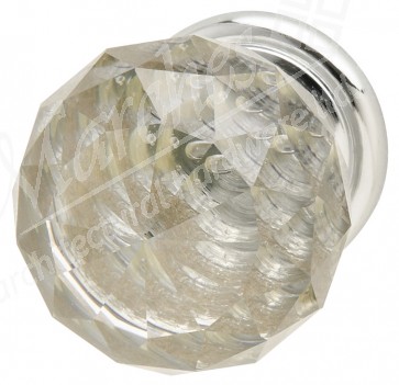 Crystal knob - Polished chrome