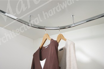 Wardrobe Rail - Corner set - Polished Chrome