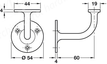 Handrail Bracket - Polished brass