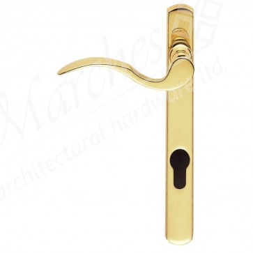 Scroll Euro Espag Handles (92mm Centres) Left Handed - Polished Brass