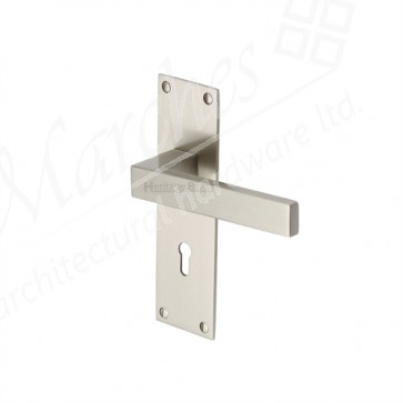 Straight Lever Handle on Backplate - Satin Nickel