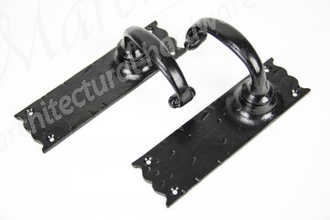 Cottage Lever Latch Door Handle Set - Hammered Black 