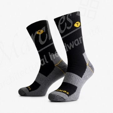 Totectors Work Crew Socks Grey/Black - Sizes 5-11 (Pair)