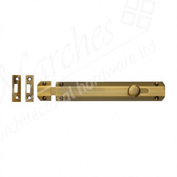 Surface Mounted Flat Bolts - Antique Brass - Various Sizes