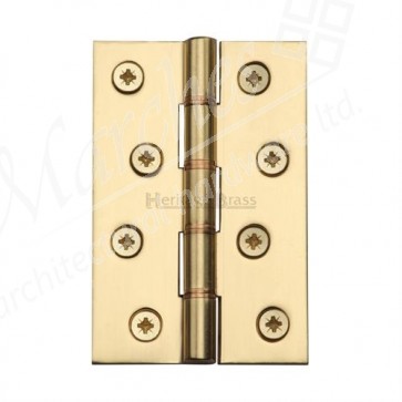 Brass Butt Hinges with Double Phosphor Washers 4" x 2 5/8" - Polished Brass (PR)