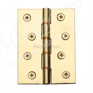 Brass Butt Hinges with Double Phosphor Washers 4" x 3" - Polished Brass (PR)