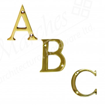 Letters A to D - Polished Brass 
