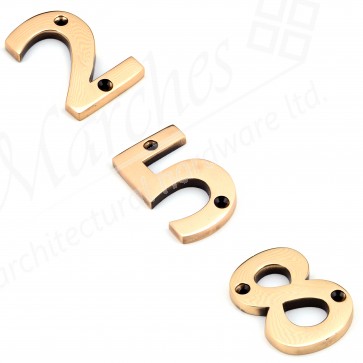 Numerals 0 to 9 - Polished Bronze