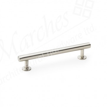 Alexander & Wilks Round T-Bar Cupboard Pull Handle 128mm Centres - Satin Nickel