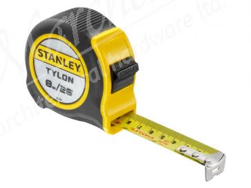 Stanley Tylon Tape Measure 8m/26ft (Width 25mm) - Carded
