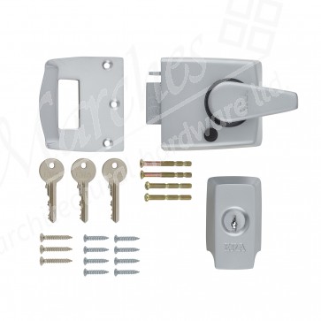 British Standard Keyless Egress Night Latch 60mm Backset - Satin Chrome
