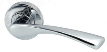 Olton Lever Handle Sprung on Rose - Polished Chrome