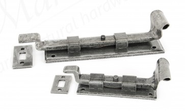 Cranked Door Bolt - Pewter - Various Sizes