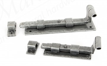 Straight Door Bolt - Pewter - Various Sizes