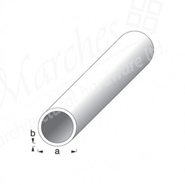 Round Tube 1m x 8mm x 1mm - Silver Anodised Aluminium