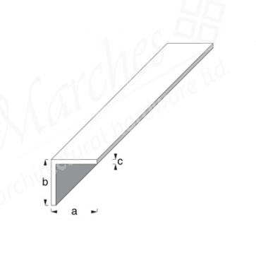 2m x 20mm Equal Sided Angle  - Silver Anodised Aluminium