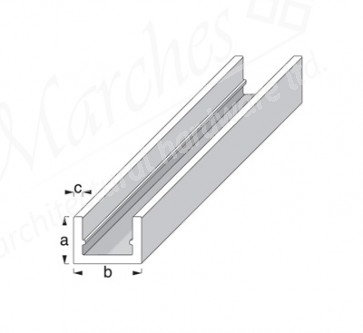 U Profile 2m x 8mm x 10.1mm - Silver Anodised Aluminium