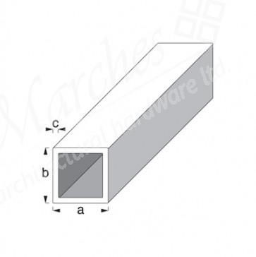 Square Tube 1m x 25mm - Silver Anodised Aluminium