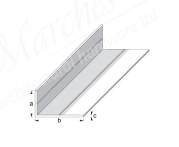 2.5m x 19.5mm x 35.5mm Unequal Sided Angle - Aluminium