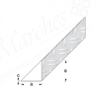 1m x 29.5mm Equal Sided Angle (Checkerplate) - Aluminium