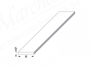 Flat Bar 1m x 20mm x 2mm - Silver Anodised Aluminium