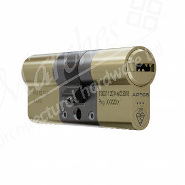 50/35 (Ext/Int) 3* Double Euro Cylinder KD - Satin Brass