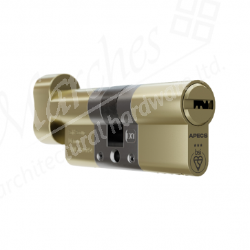 50/35 (Ext/Int) 3* Euro Cylinder / Thumbturn KD - Satin Brass