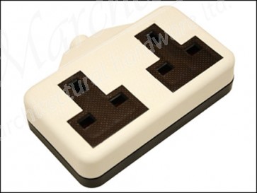 White Rubber Trailing Socket 2 Gang RTS2GW