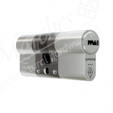 35/45 (Ext/Int) 3* Double Euro Cylinder KD - Satin Nickel