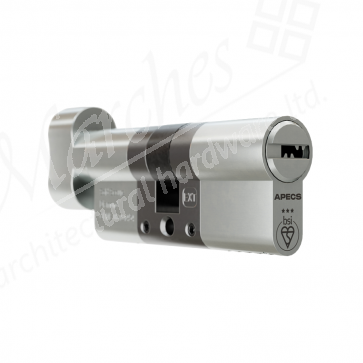 40/50 (Ext/Int) 3* Euro Cylinder / Thumbturn KD - Satin Nickel