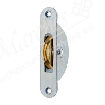 1Â¾" B/B Brass (Steel Faceplate) Sash Pulley Round Ends