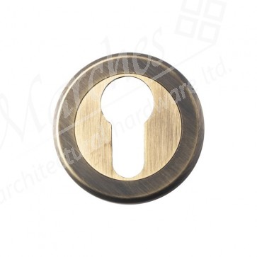 Serozzetta Euro Profile Escutcheon - Antique Brass