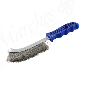 Wire Scratch Brush Stainless Steel Blue Handle