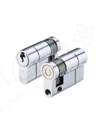 30/10 Single Euro Cylinder - Polished Chrome KD