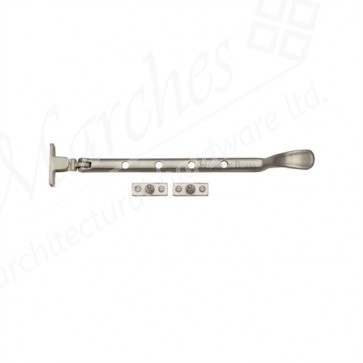 8" Victorian Casement Window Stay - Satin Nickel