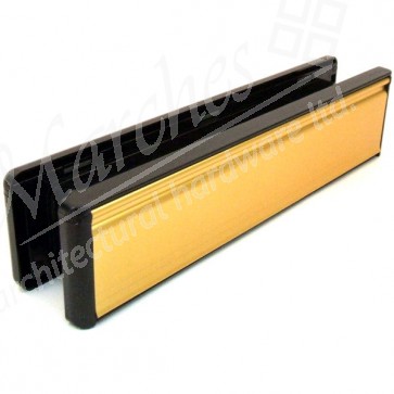 Gold & Black UPVC Letterbox 300 x 70mm