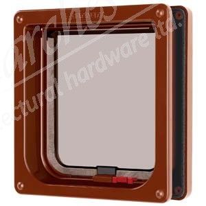 Brown Lockable Cat Flap with Door Liner