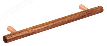 T-Bar Handle, 218mm (160mm cc)- Walnut/Copper