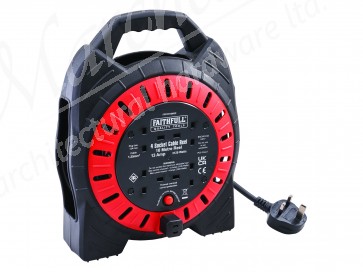 Faithfull 10M Cable Reel 13A 4 Sockets