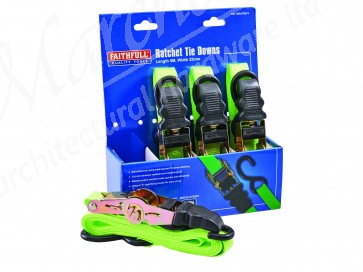Faithfull 4 Piece Ratchet Tie Down Set
