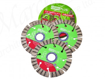 Coreplus Hybrid 115Mm Turbo Diamond Blade Triple Pack (3)