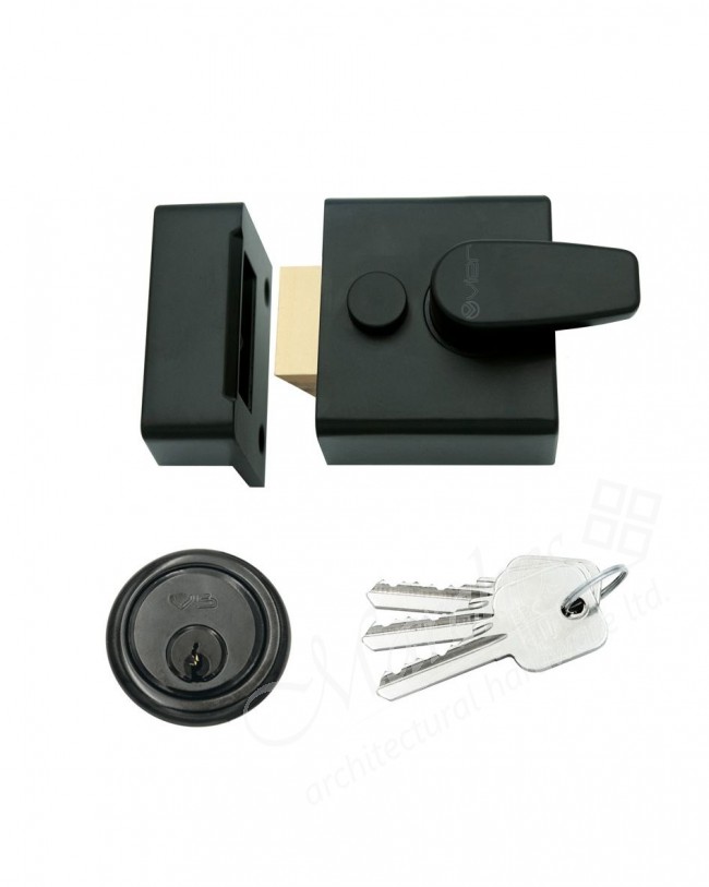 40mm Black Night Latch & Rim Cylinder Black Night Latches & Rim