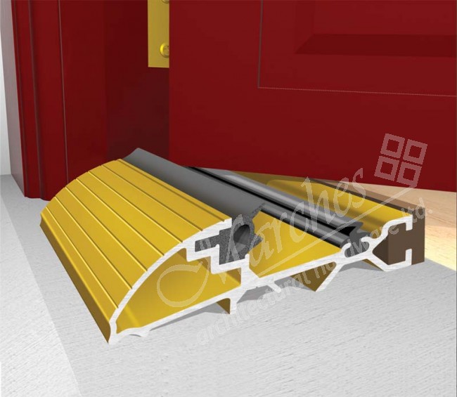 Exitex Mds 80 Weatherbar 914mm Gold Inward Opening Door Weatherbars Weatherbars Door Surrounds Thresholds Weatherbars Marches Architectural Ironmongery