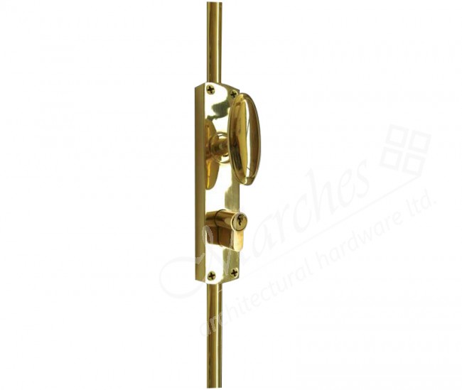 Cylinder Locking Espagnolette Door Bolt Polished Brass Cremone Espagnolette Bolts Bolts Door Furniture Marches Architectural Ironmongery