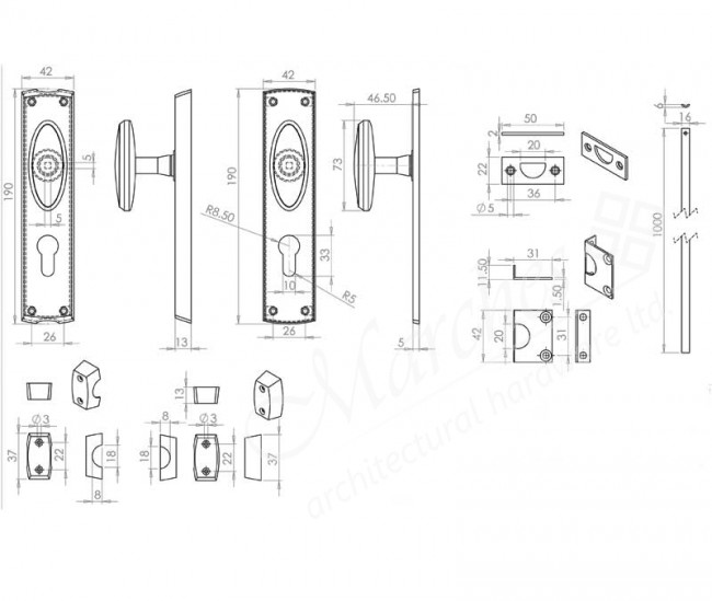 Cylinder Locking Espagnolette Door Bolts Various Finishes Cremone Espagnolette Bolts Bolts